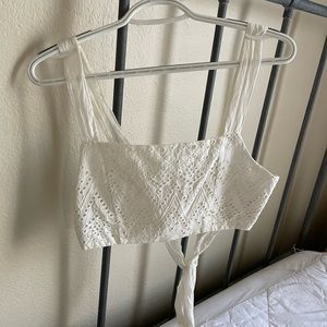 Free People Eyelet Crop Top
